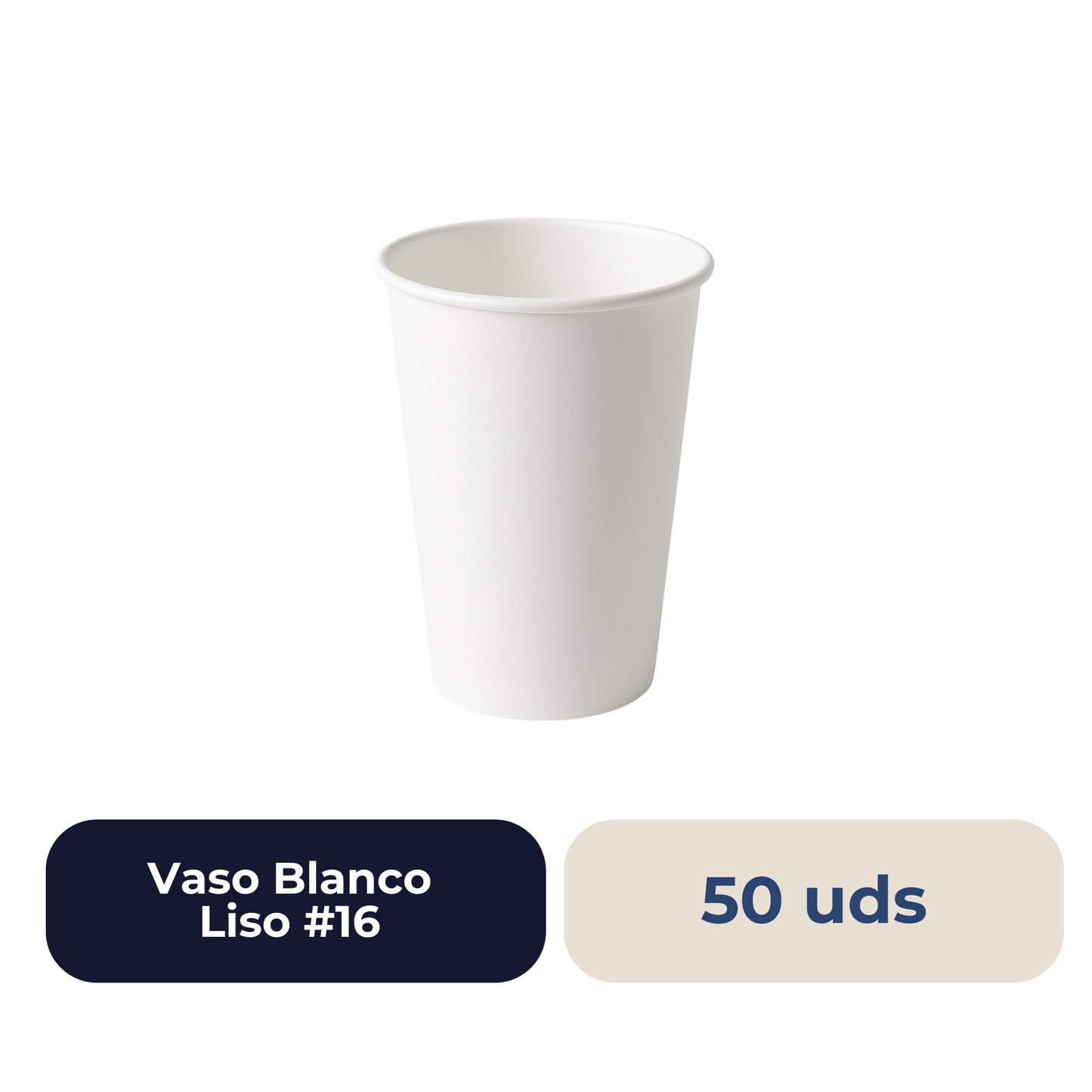 Vaso Blanco Liso #16 50 unidades