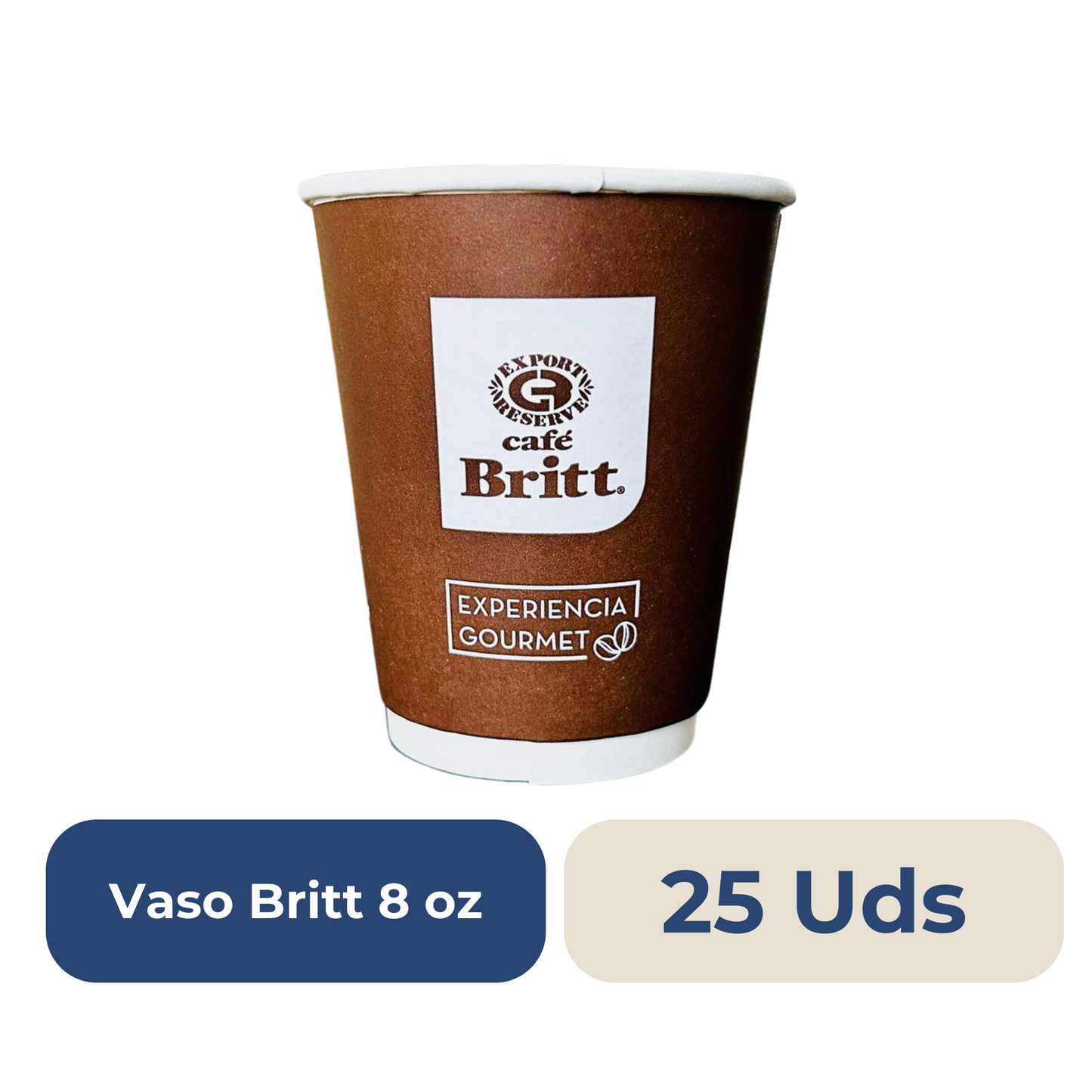 Vaso Britt 8 oz 25 uds