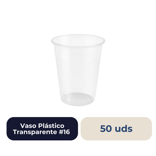 Vaso Plástico Transparente #16 50 unidades