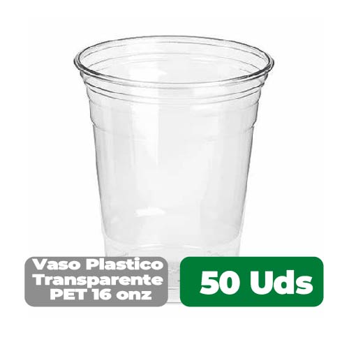 Cups #16 Transparent PET Plastic 50 Units